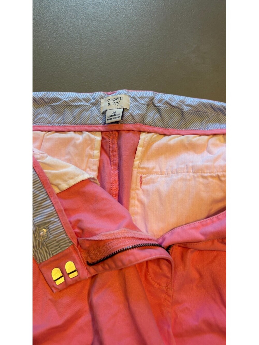 Crown & Ivy Light Pink Cotton Casual Shorts Size 14